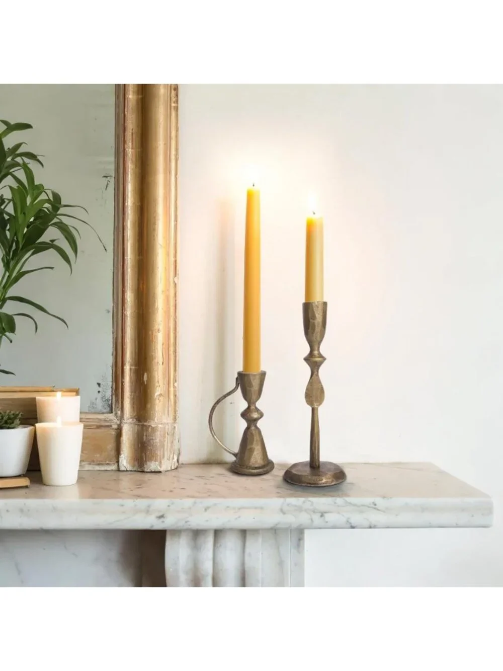 Vintage Antique Brass Candle Holders Set of 2 – Decorative Taper Candlesticks
